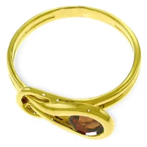 0.65 Carat 14K Solid Yellow Gold Basket Of Hope Garnet Ring