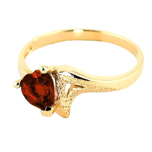0.9 Carat 14K Solid Yellow Gold Ring Natural Garnet
