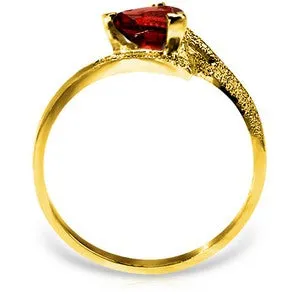 0.9 Carat 14K Solid Yellow Gold Ring Natural Garnet