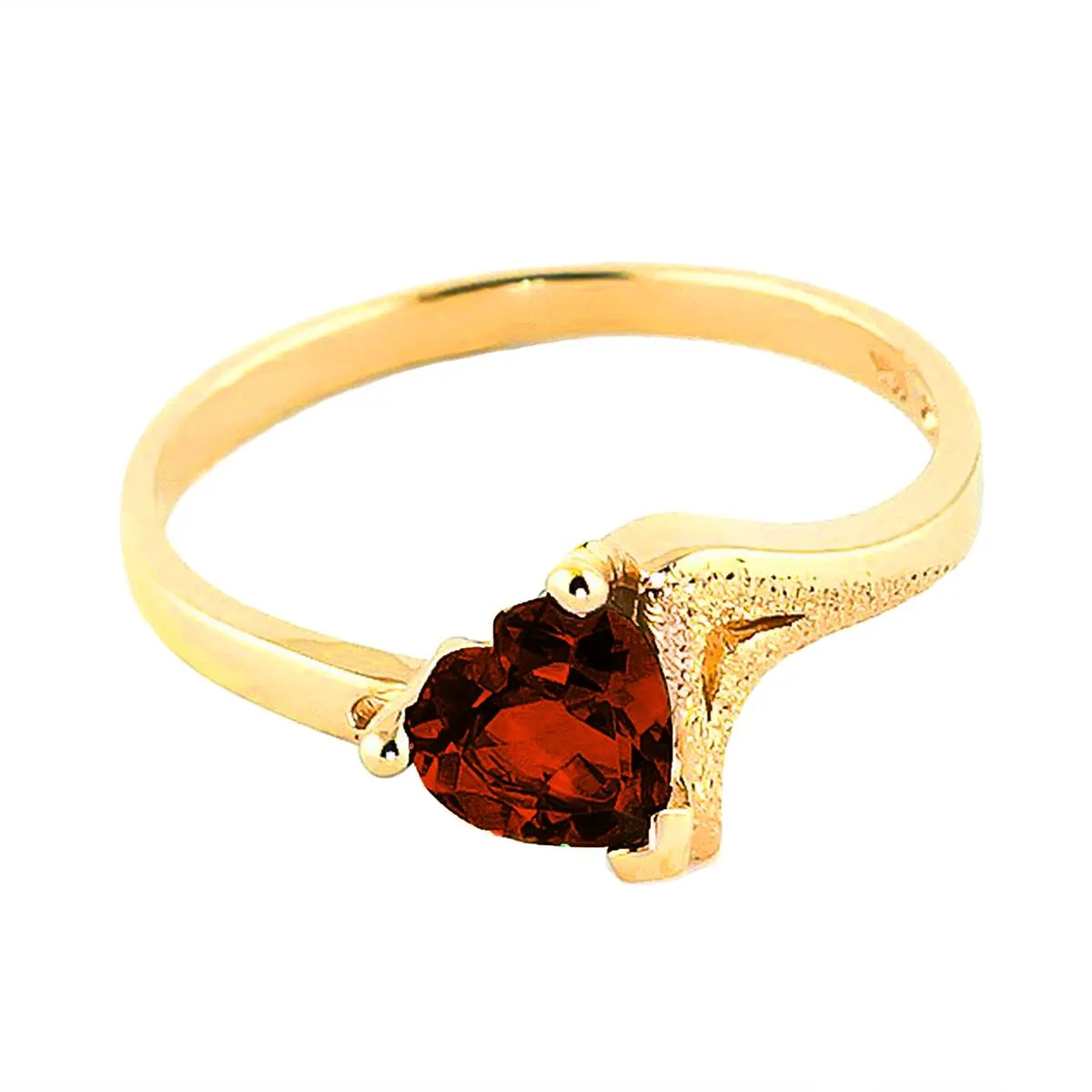 0.9 Carat 14K Solid Yellow Gold Ring Natural Garnet