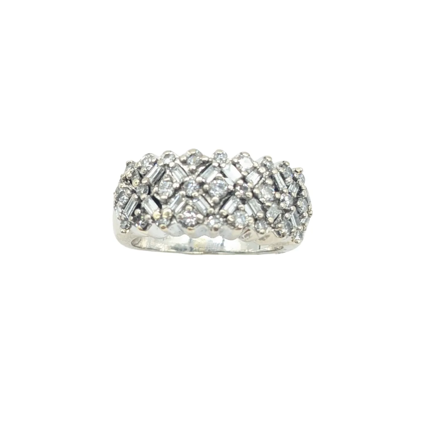 1 Carat Diamond Lattice Cluster Ring