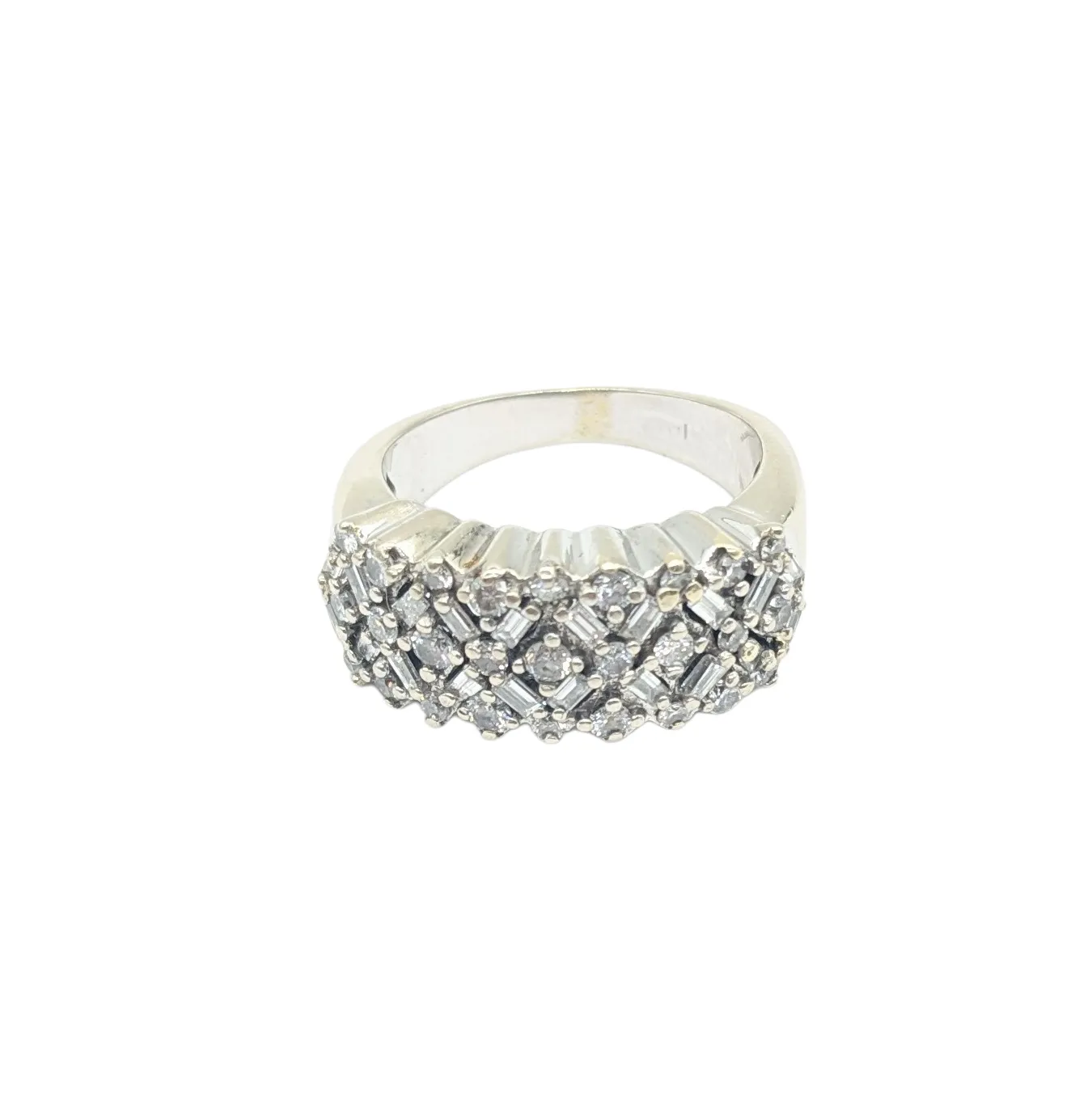1 Carat Diamond Lattice Cluster Ring