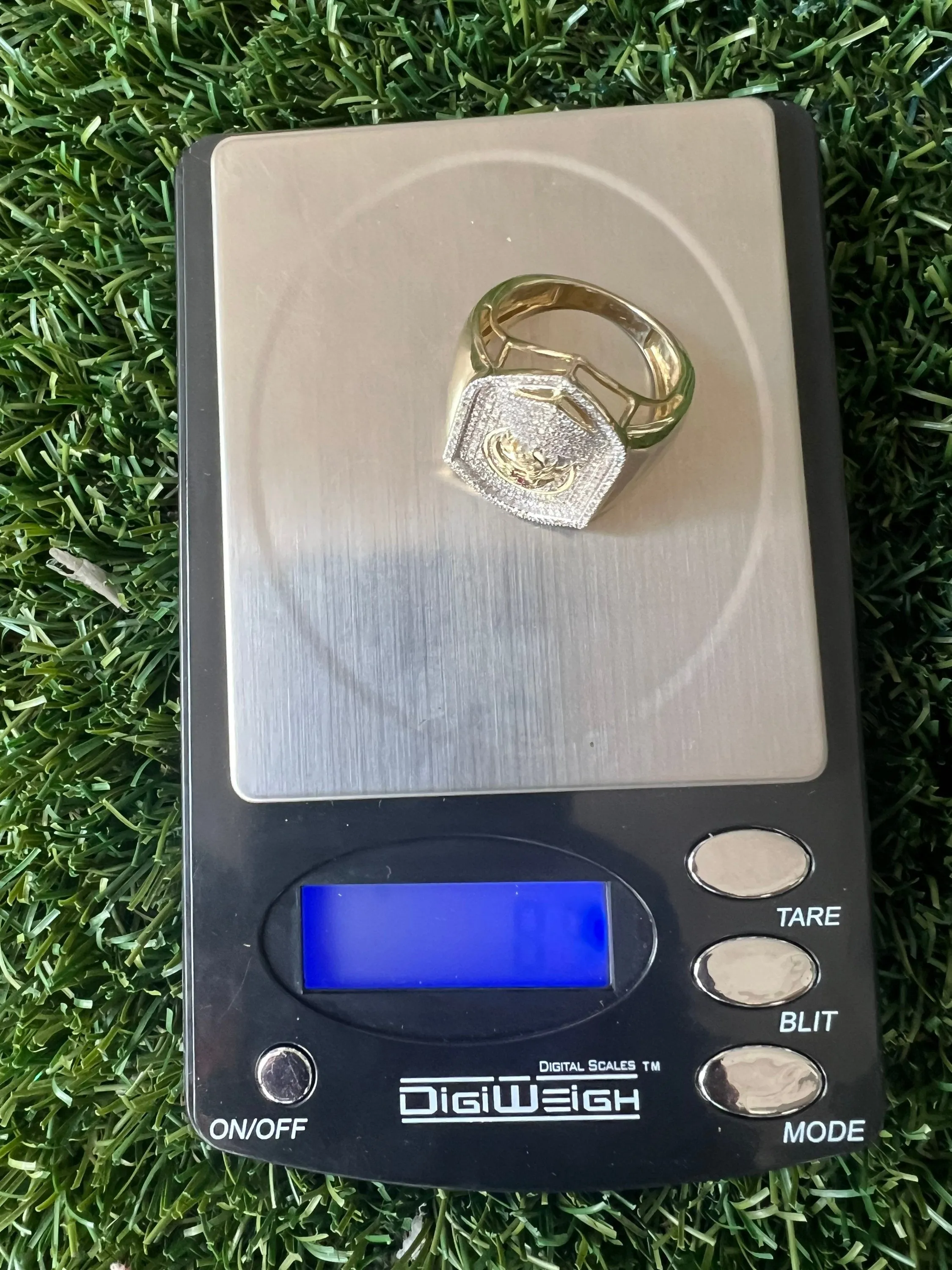 10K Yellow Gold Eagle Finger Ring for Men, Diamond Mens Ring, Eagle Signet Ring, Animal Real Diamond Ring, Eagle Head Finger Ring, 8.3 Gram