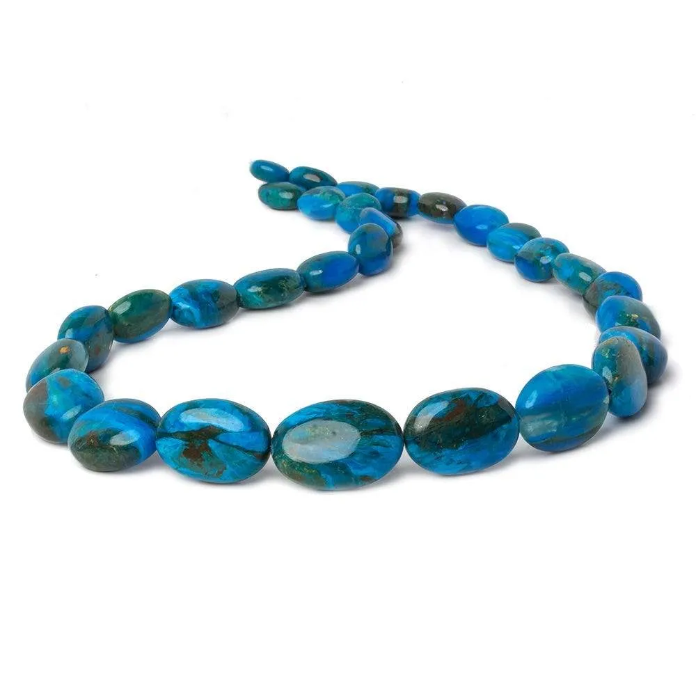 10x7-24x17mm Peruvian Blue Opal with Matrix plain oval nugget beads 19 inch 30 pieces AA