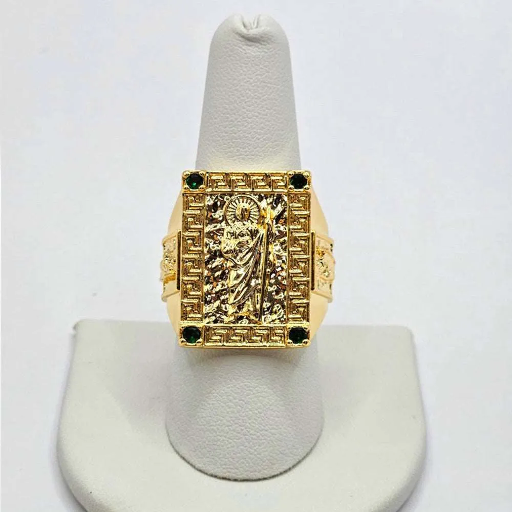 14K Gold Plated Saint Jude Thaddeus Gold Plate Ring for Men