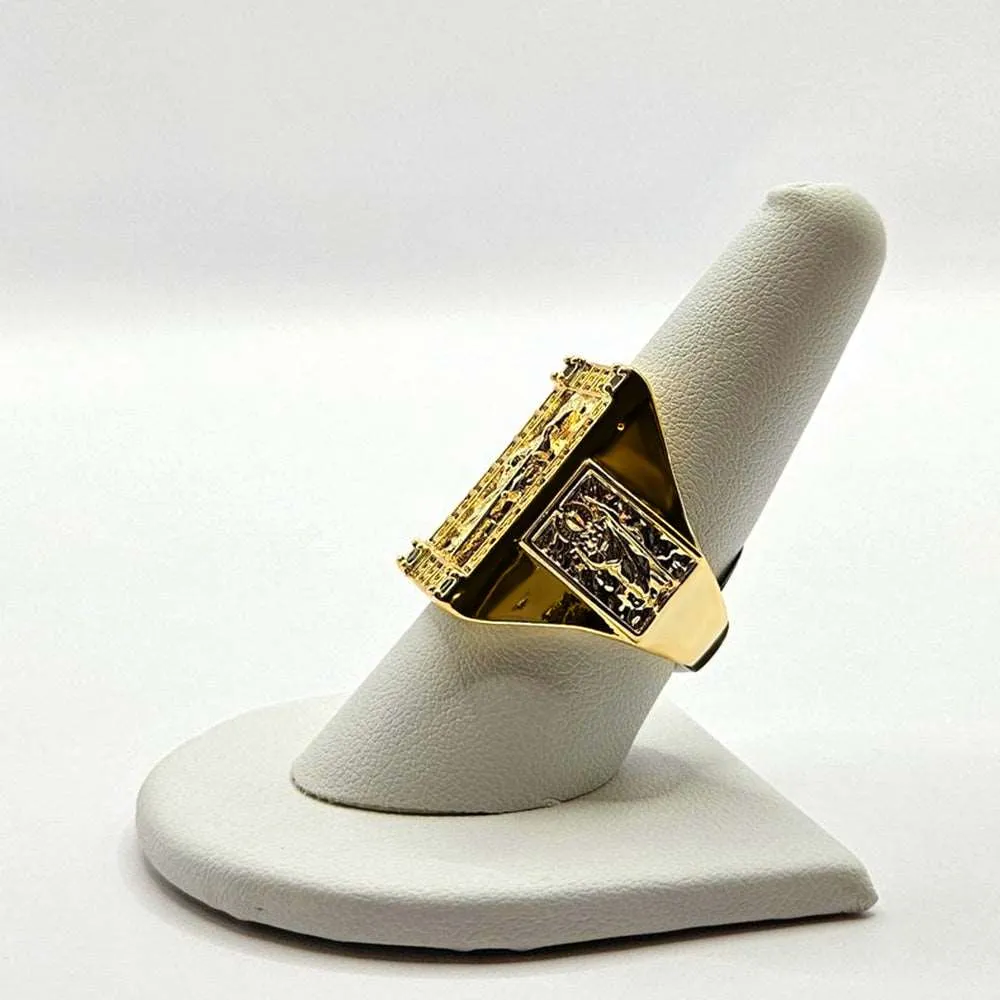 14K Gold Plated Saint Jude Thaddeus Gold Plate Ring for Men