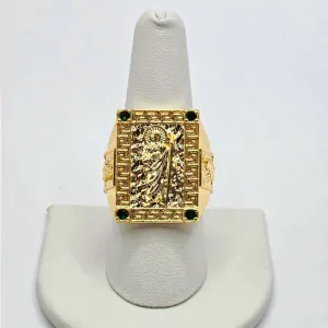 14K Gold Plated Saint Jude Thaddeus Gold Plate Ring for Men