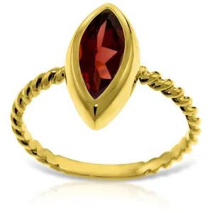 14K Solid Yellow Gold Rings w/ Natural Marquis Garnet