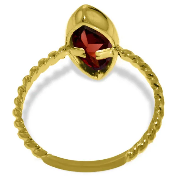 14K Solid Yellow Gold Rings w/ Natural Marquis Garnet