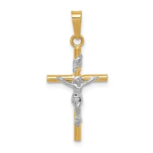 14K TT Gold Crucifix 0.8grms
