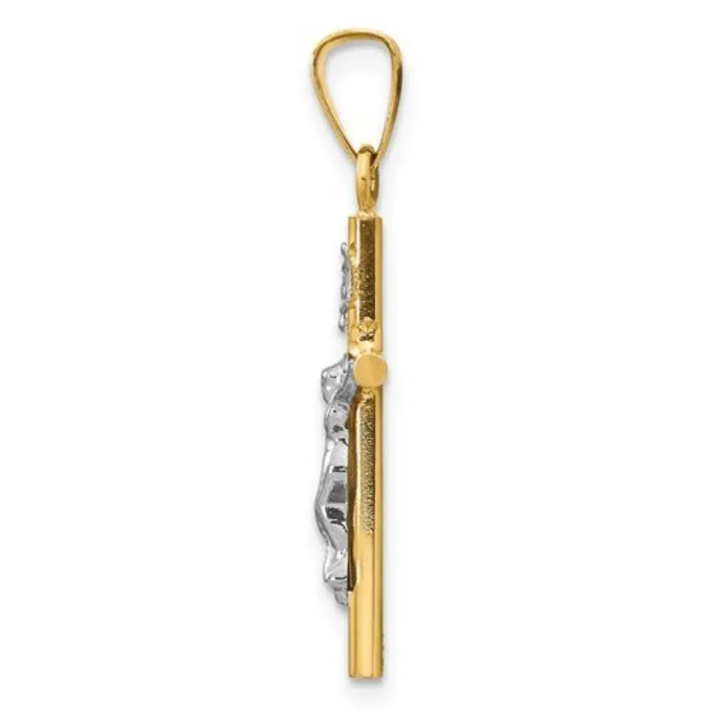 14K TT Gold Crucifix 0.8grms