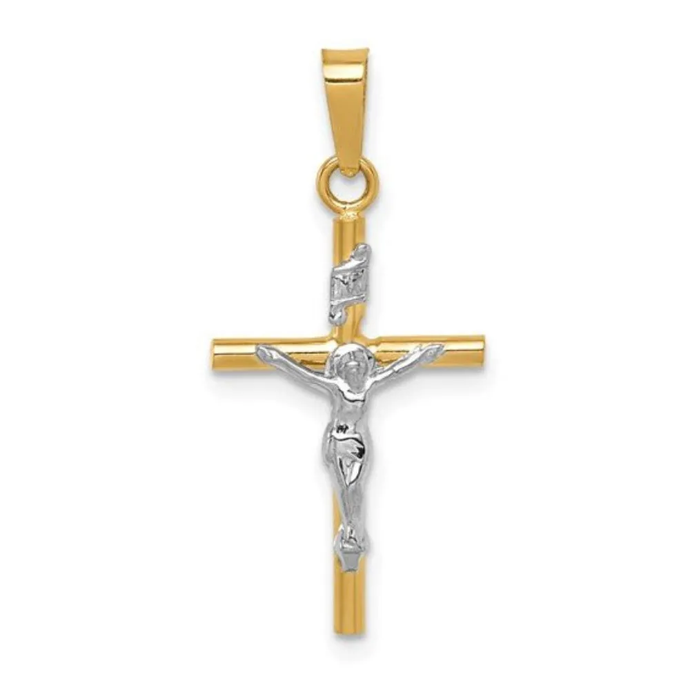 14K TT Gold Crucifix 0.8grms