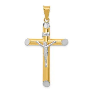 14K TT Gold Hollow Crucifix