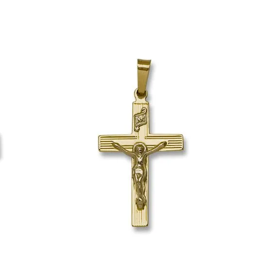 14K TT Gold Solid Crucifix 1.5grms