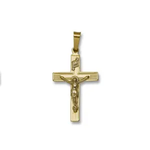 14K TT Gold Solid Crucifix 1.5grms