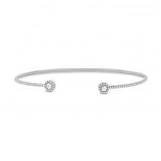 14k White Gold Diamond Cuff Bracelet