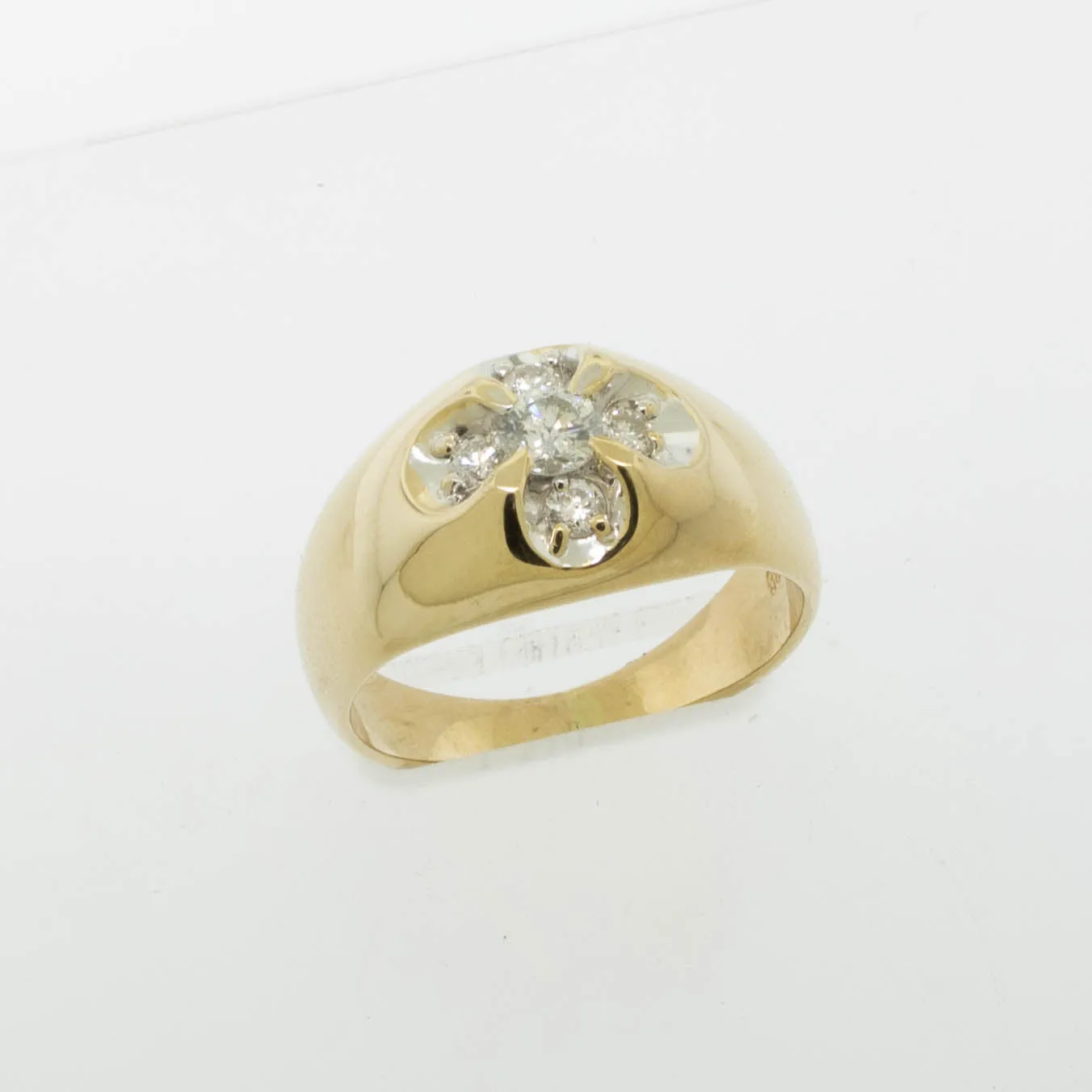 14K Yellow Gold 5 Diamond Cluster Ring ~.47cttw Size 8 Preowned Jewelry