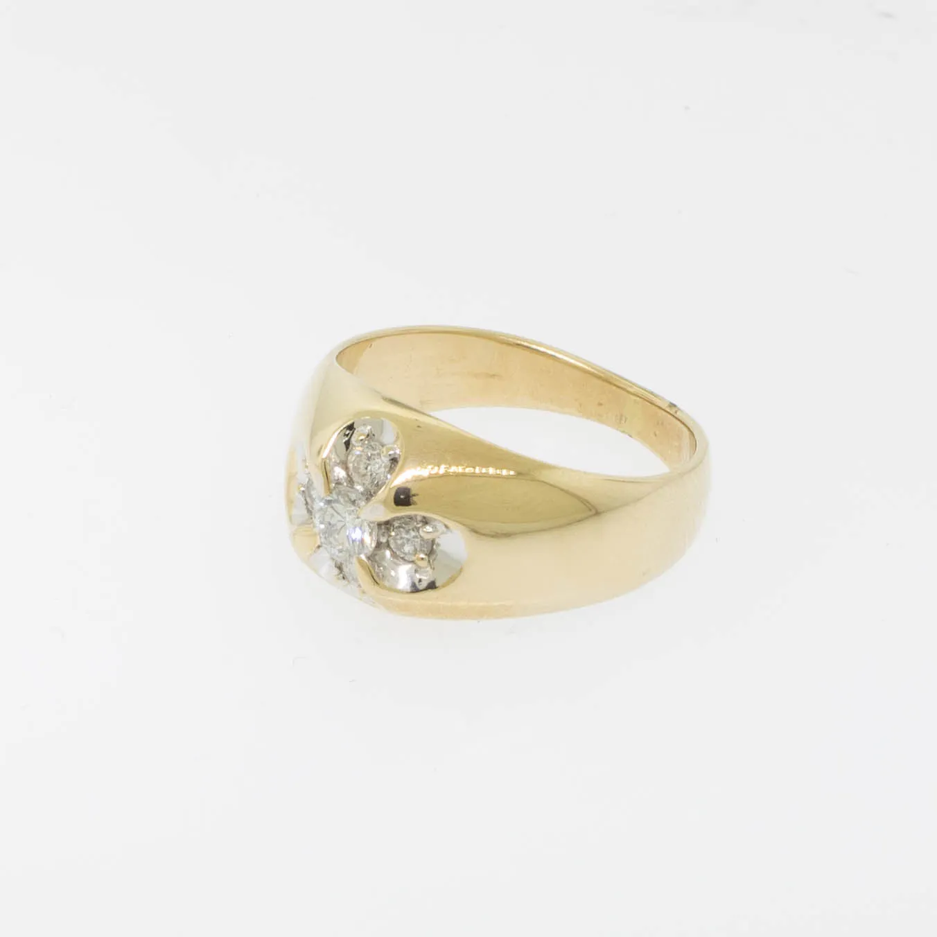 14K Yellow Gold 5 Diamond Cluster Ring ~.47cttw Size 8 Preowned Jewelry