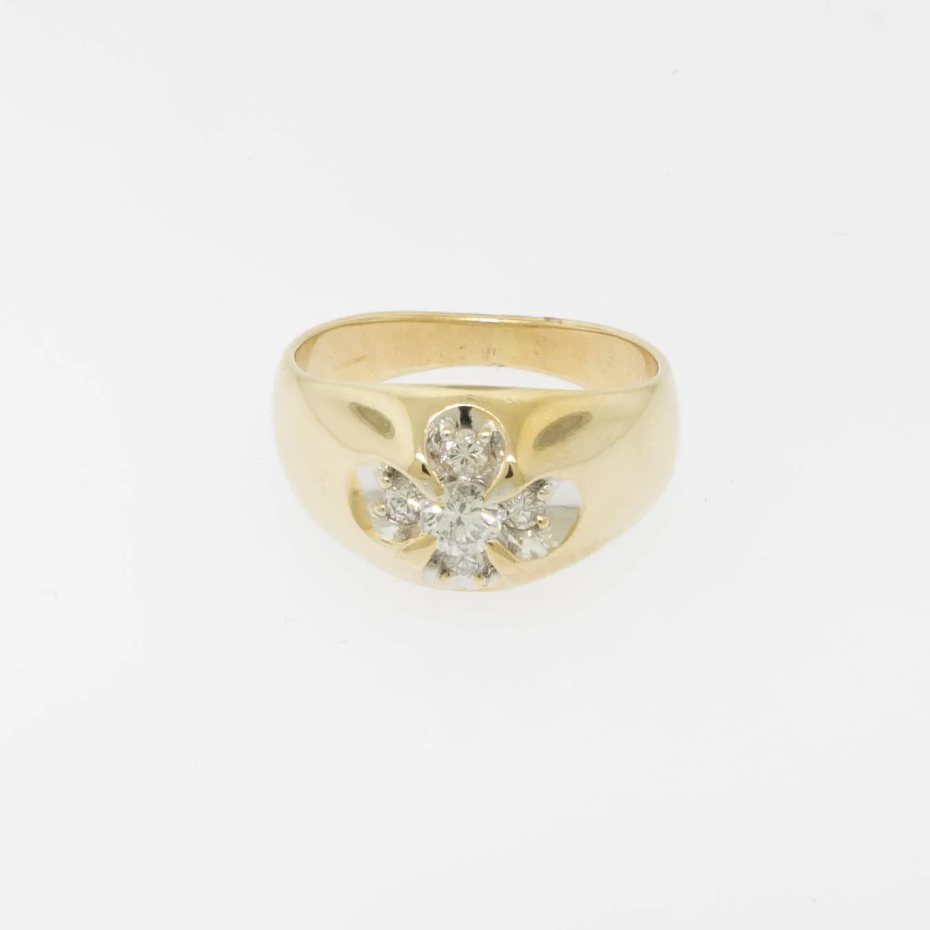 14K Yellow Gold 5 Diamond Cluster Ring ~.47cttw Size 8 Preowned Jewelry