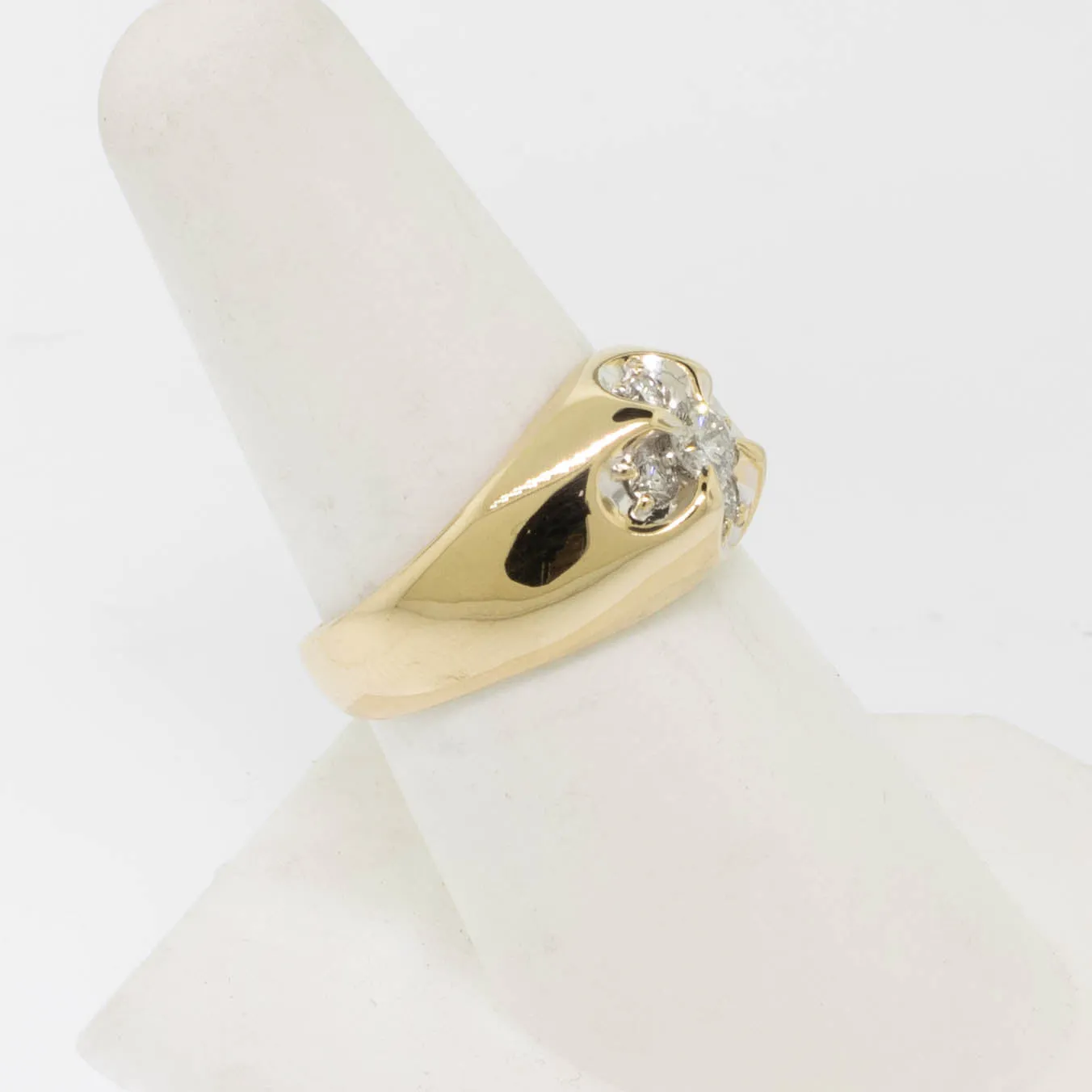 14K Yellow Gold 5 Diamond Cluster Ring ~.47cttw Size 8 Preowned Jewelry