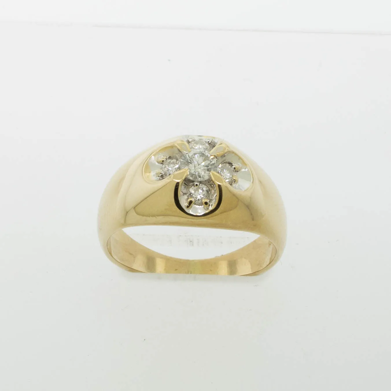 14K Yellow Gold 5 Diamond Cluster Ring ~.47cttw Size 8 Preowned Jewelry