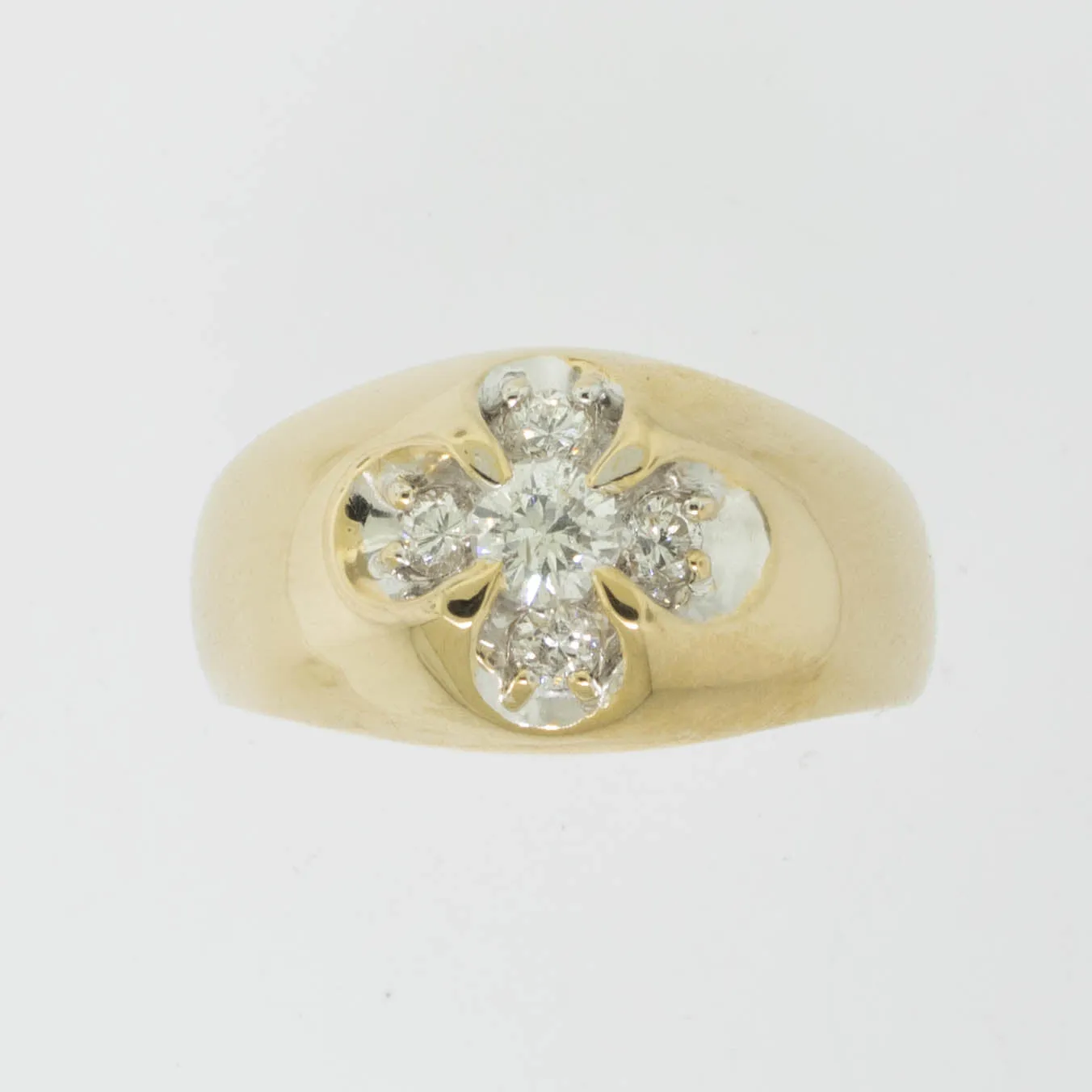 14K Yellow Gold 5 Diamond Cluster Ring ~.47cttw Size 8 Preowned Jewelry