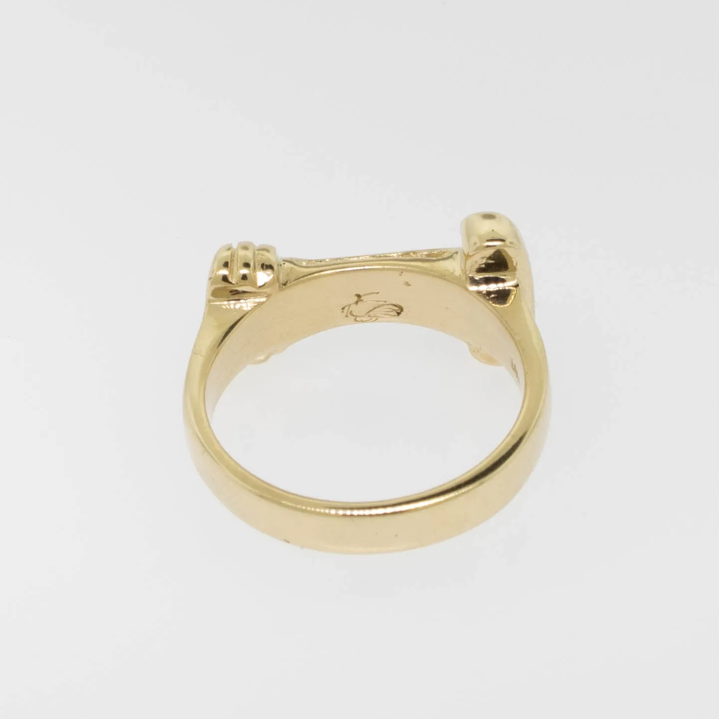 14K Yellow Gold Handmade Ionic Column Ring Size 9.75 Preowned Jewelry