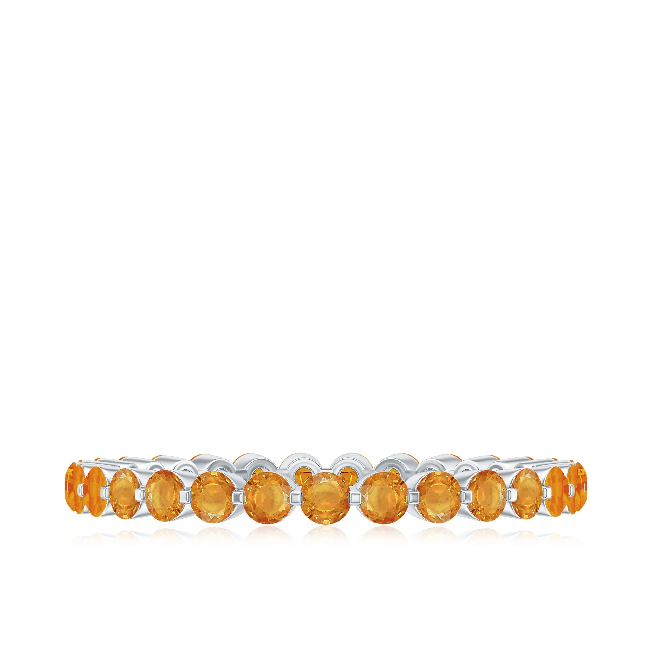 1.50 CT Orange Sapphire Floating Eternity Ring
