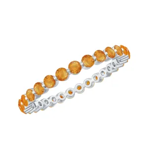 1.50 CT Orange Sapphire Floating Eternity Ring