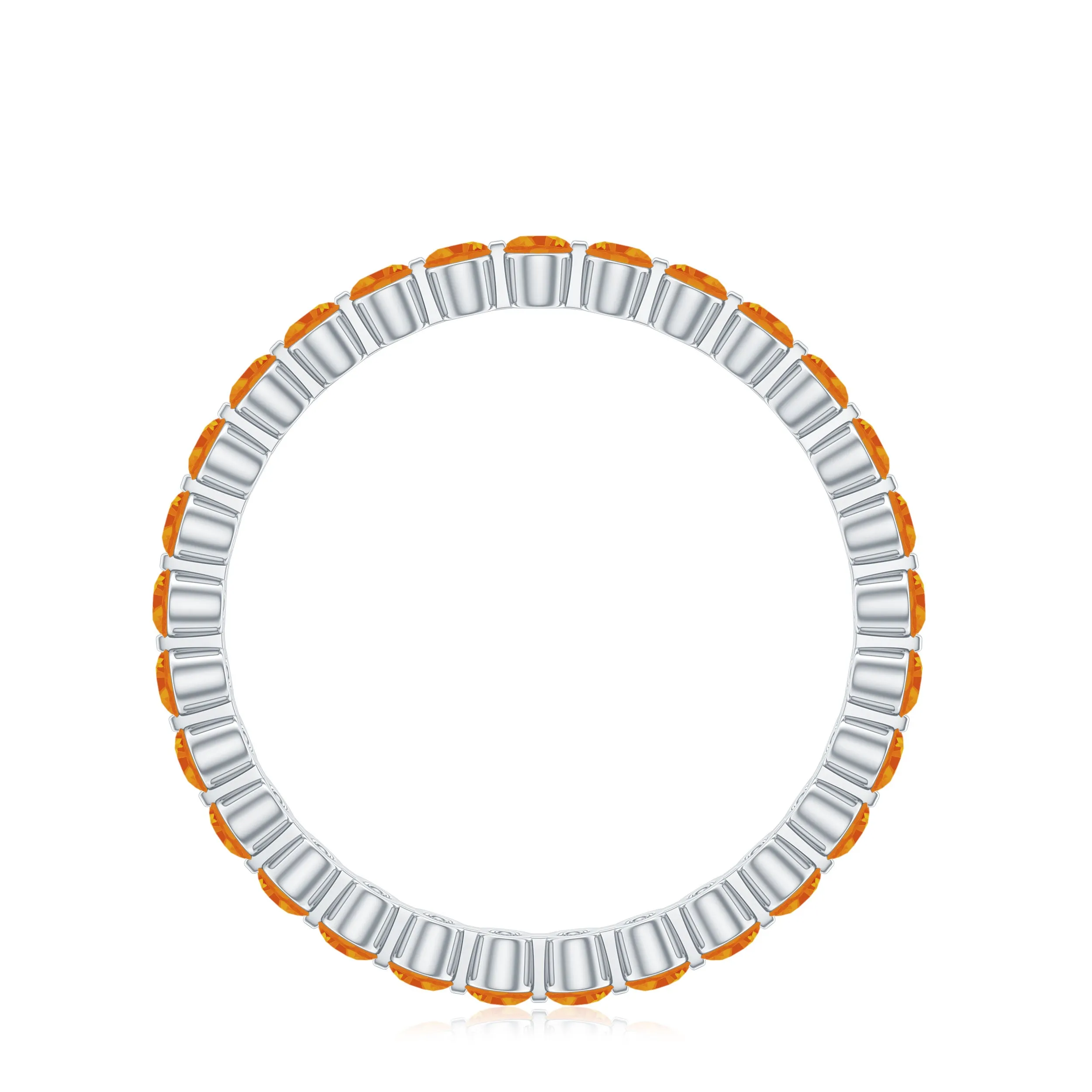 1.50 CT Orange Sapphire Floating Eternity Ring