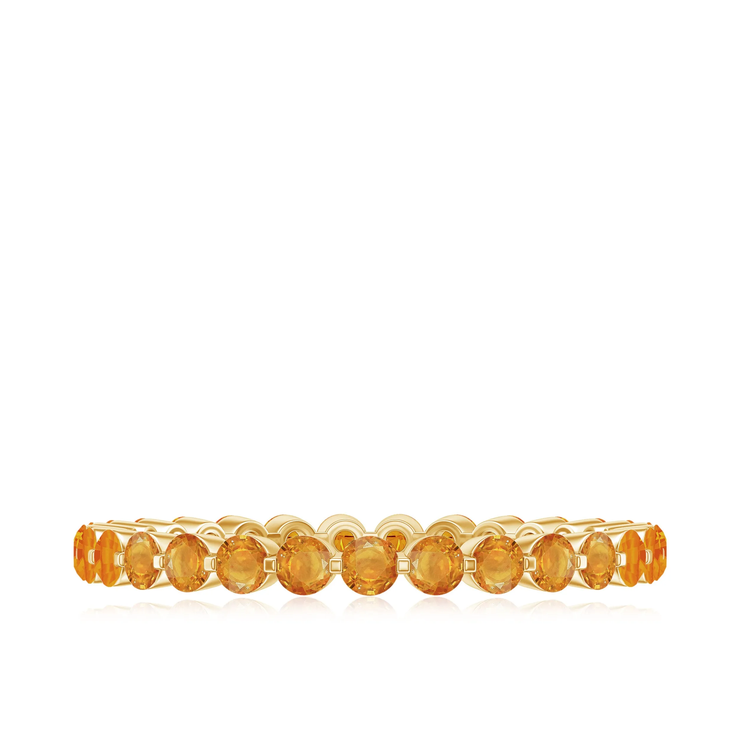 1.50 CT Orange Sapphire Floating Eternity Ring