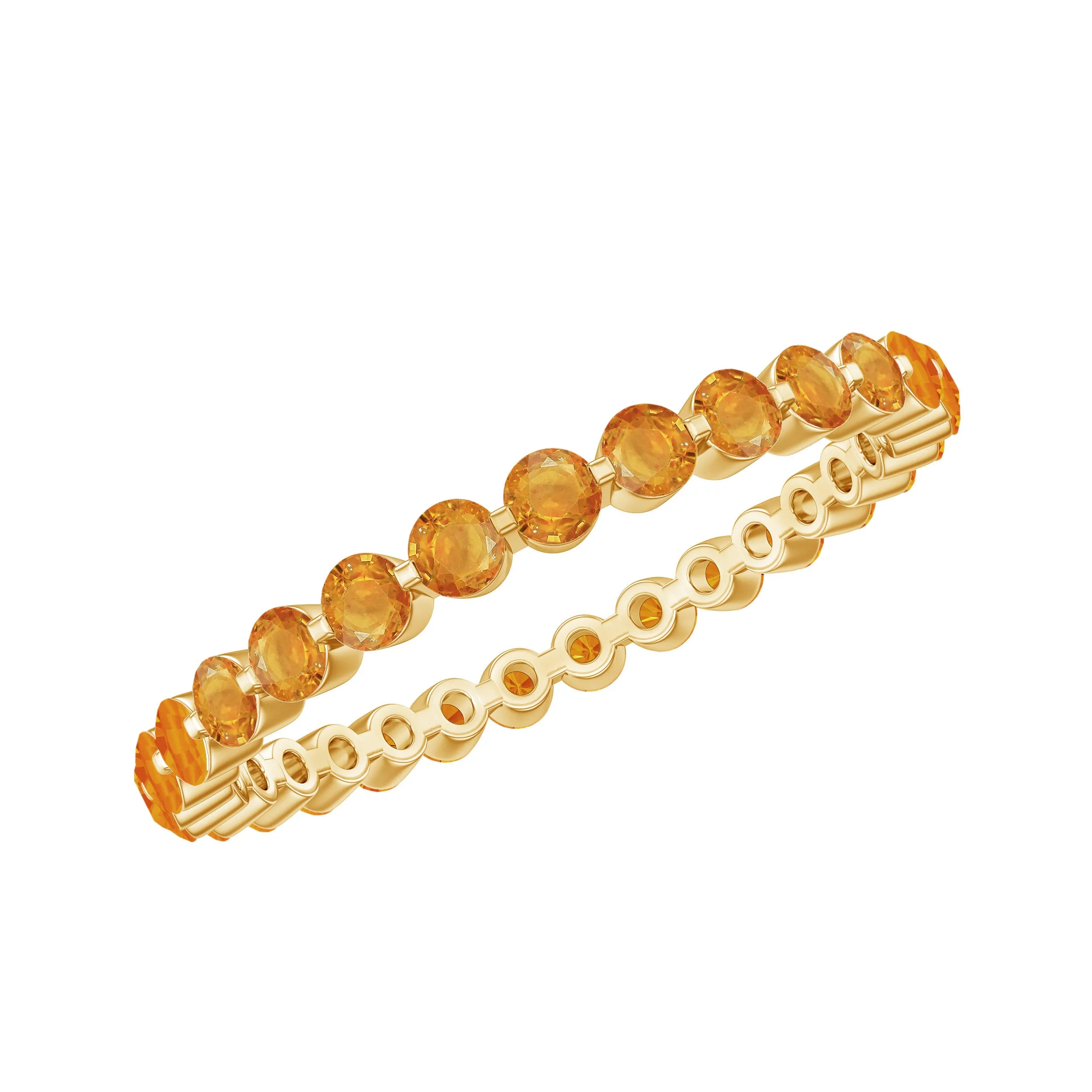 1.50 CT Orange Sapphire Floating Eternity Ring