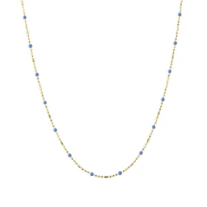 16" Lapis Dot Ball Chain Necklace