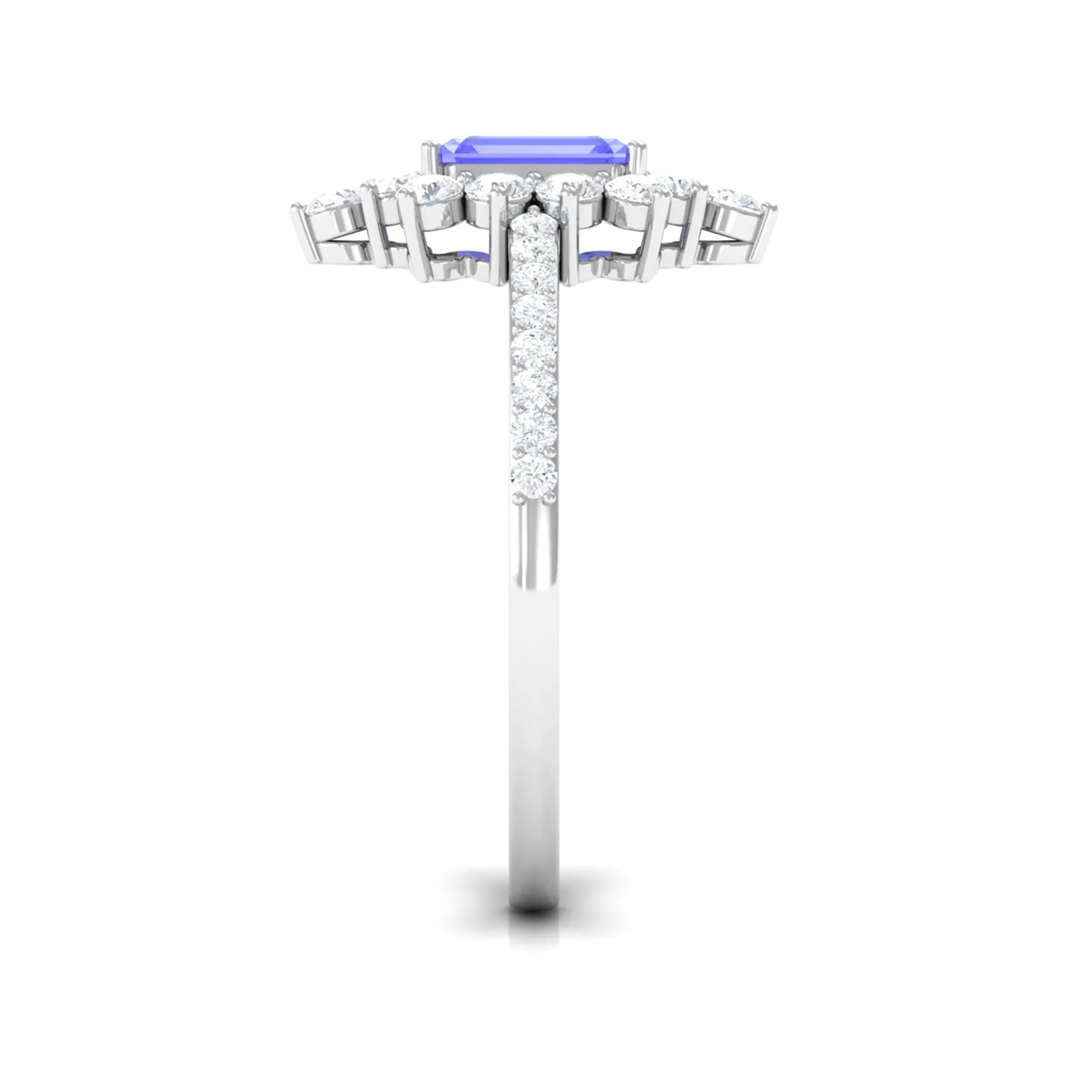 1.75 CT Tanzanite and Diamond Vintage Inspired Halo Ring