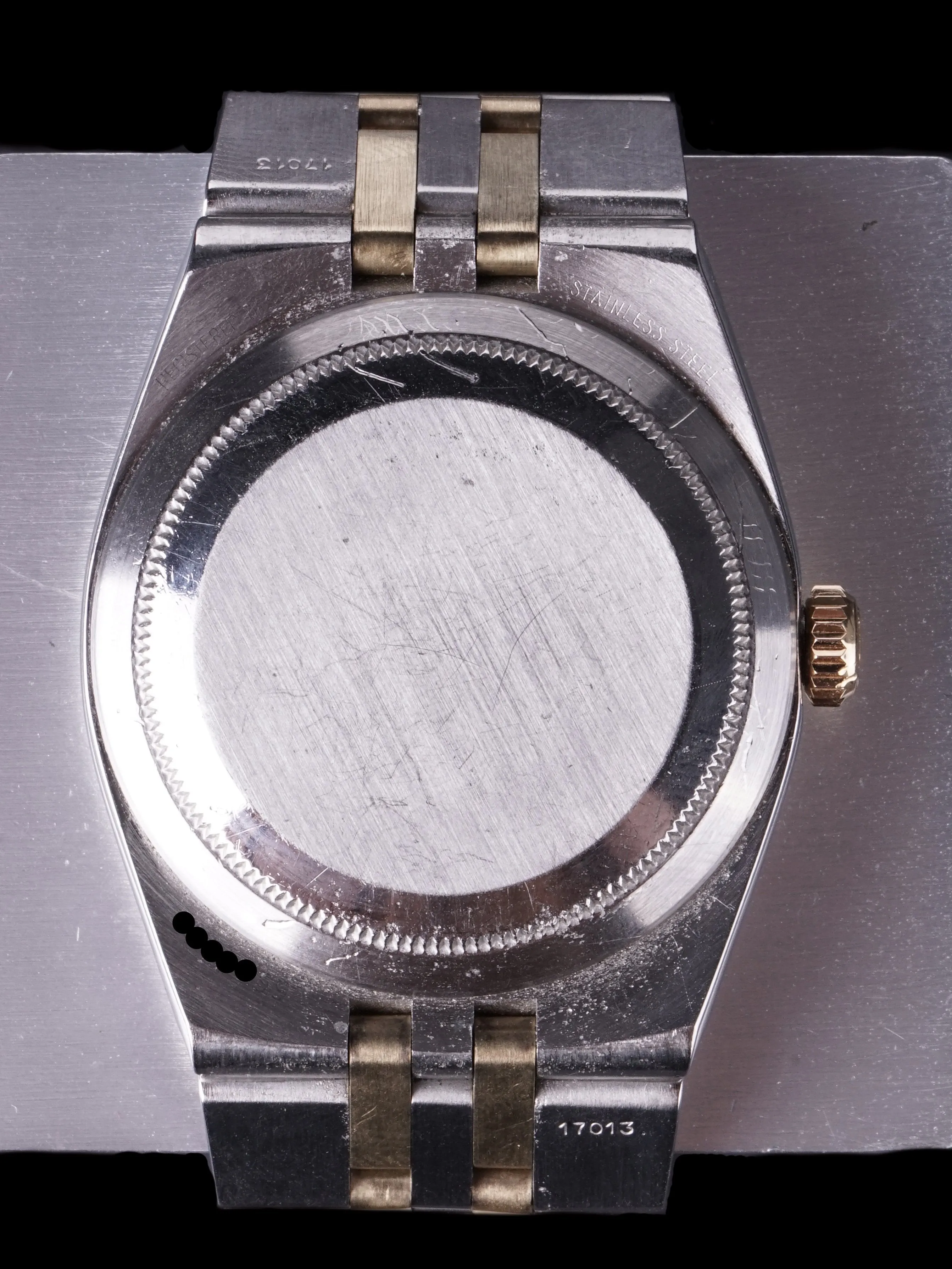 1980 Rolex Two-Tone Oysterquartz Datejust (Ref. 17013) "Purple Dial" With Box, Papers, and RSC Papers