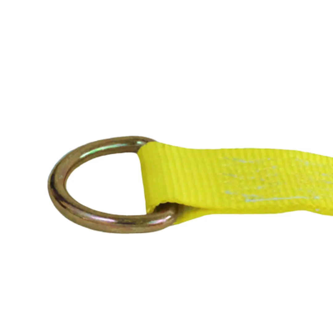 2 Inch Heavy Duty D-Rings - 6,600 lbs Breaking Strength, Forged, Heat-Treated, Yellow Chrome, Truck Tie-Down, Towing, Recovery