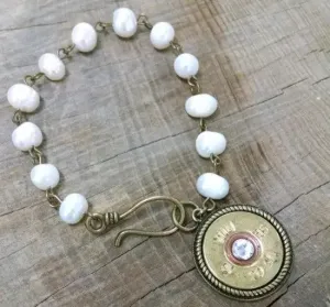 20 Gauge Brass Pearl Shotgun Bracelet