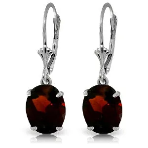 6.25 Carat 14K Solid White Gold Knock On Your Door Garnet Earrings