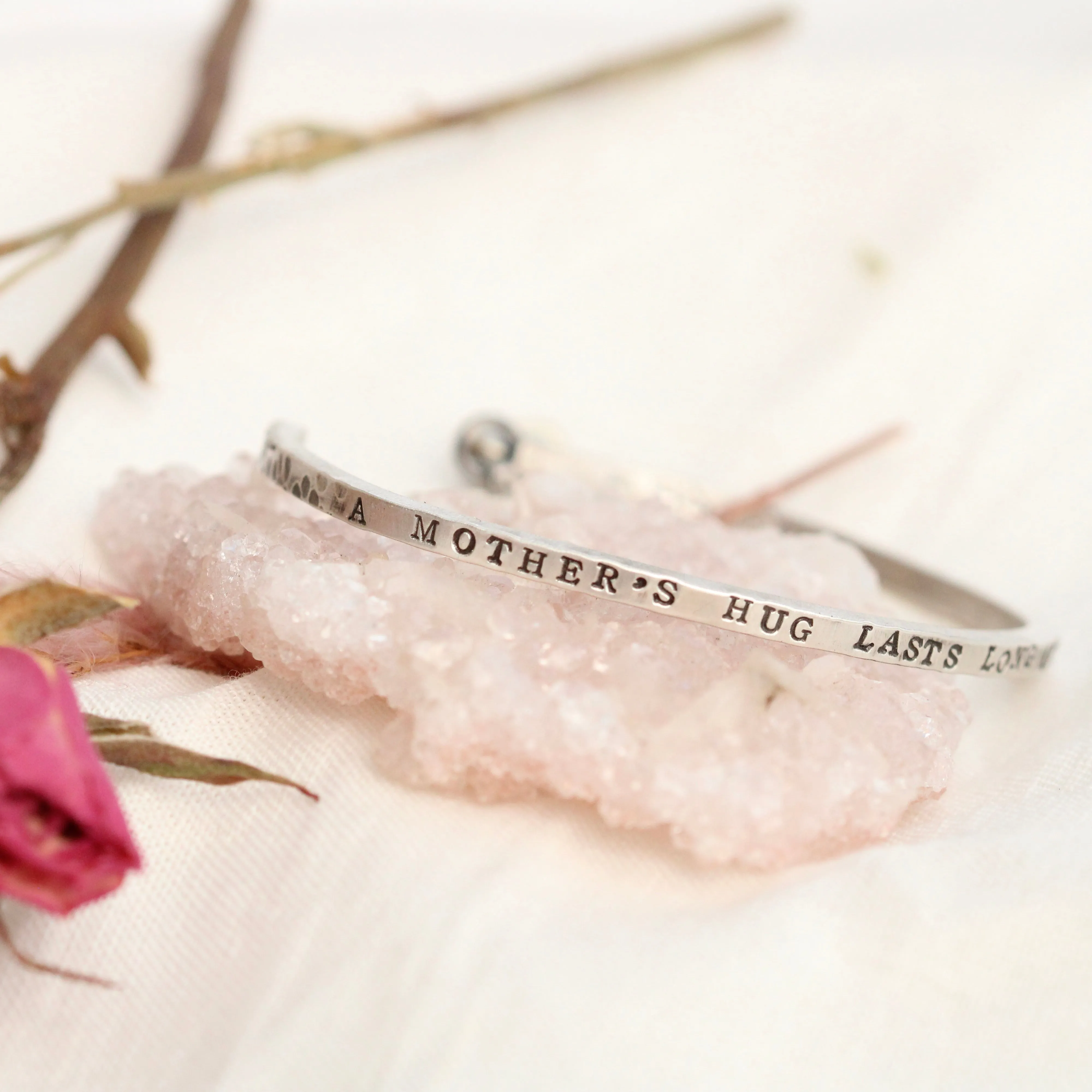 A Mother's Hug sterling silver cuff bracelet