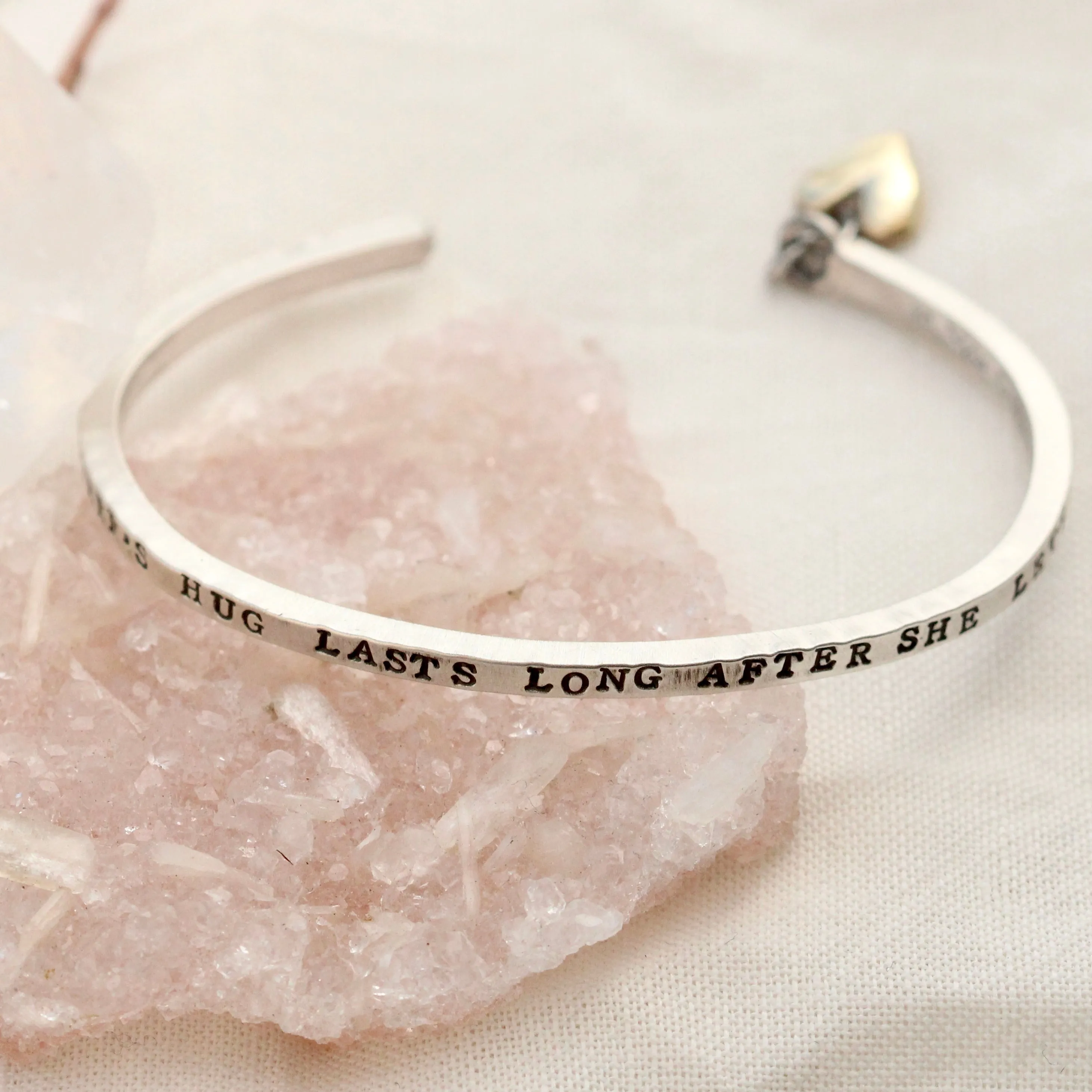 A Mother's Hug sterling silver cuff bracelet