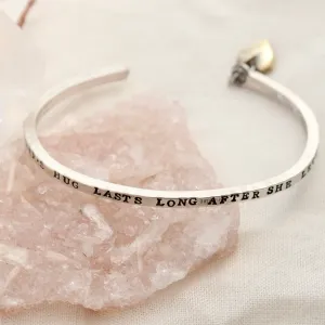 A Mother's Hug sterling silver cuff bracelet