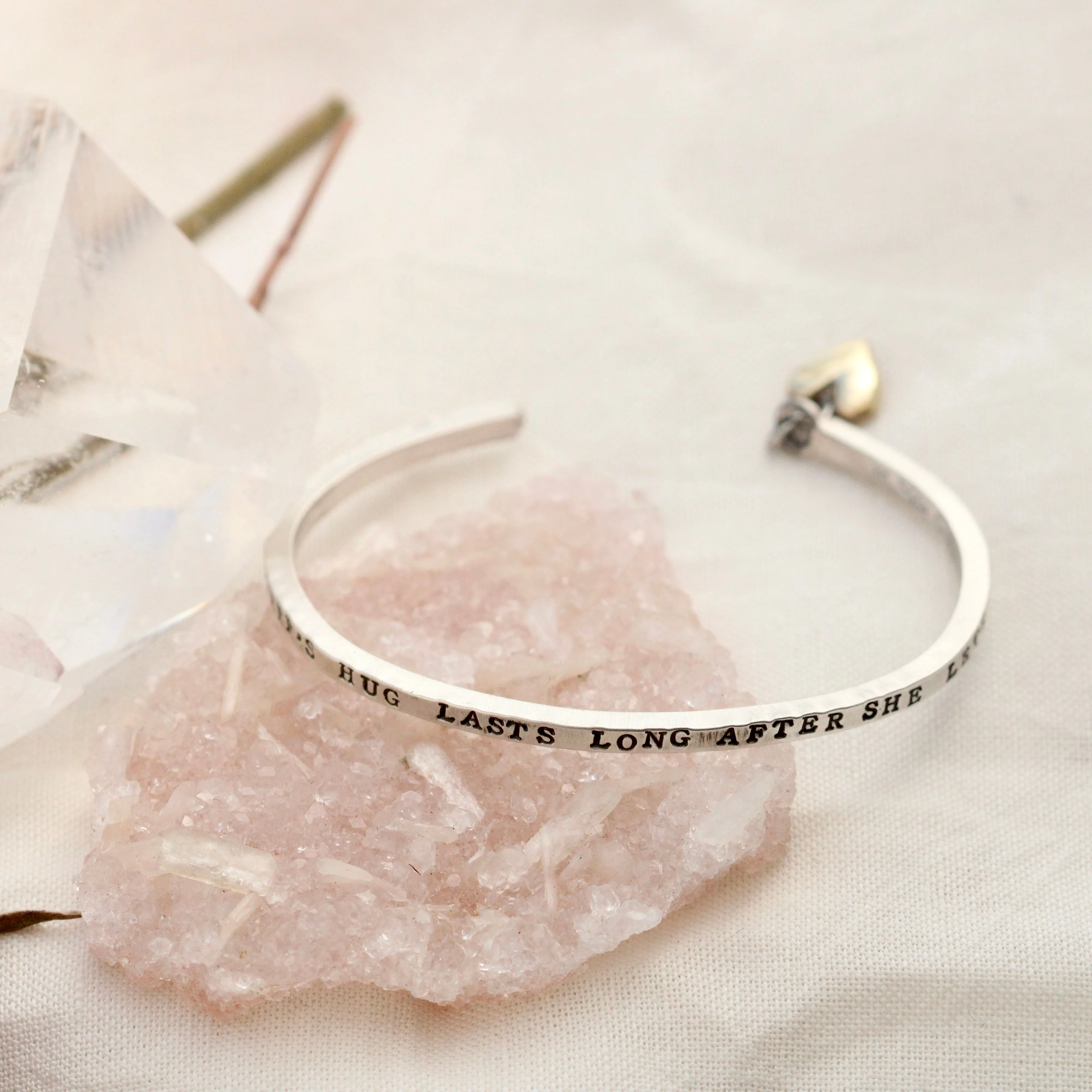 A Mother's Hug sterling silver cuff bracelet