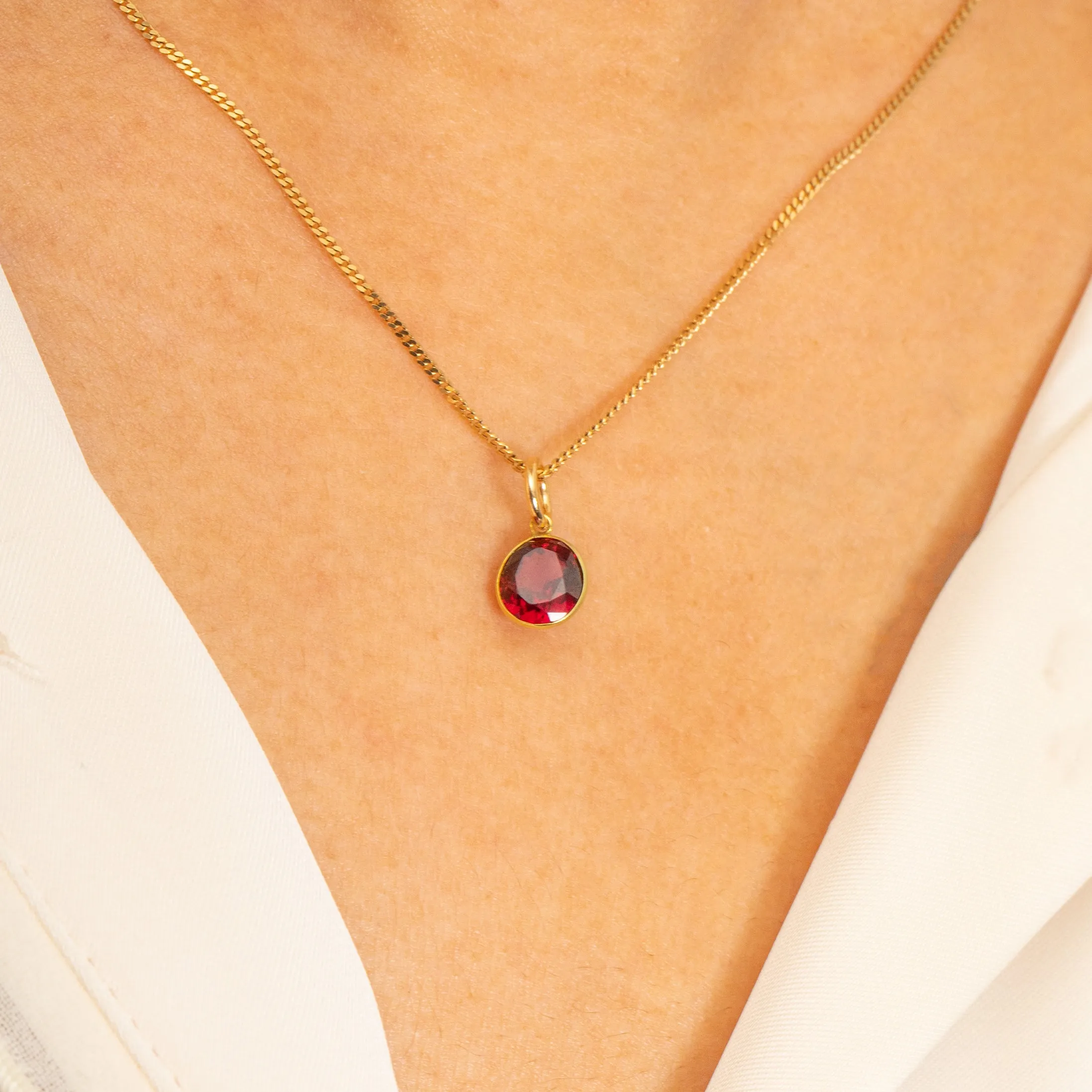 Antique 18ct Gold Bezel-Set Garnet Charm, 1.40ct