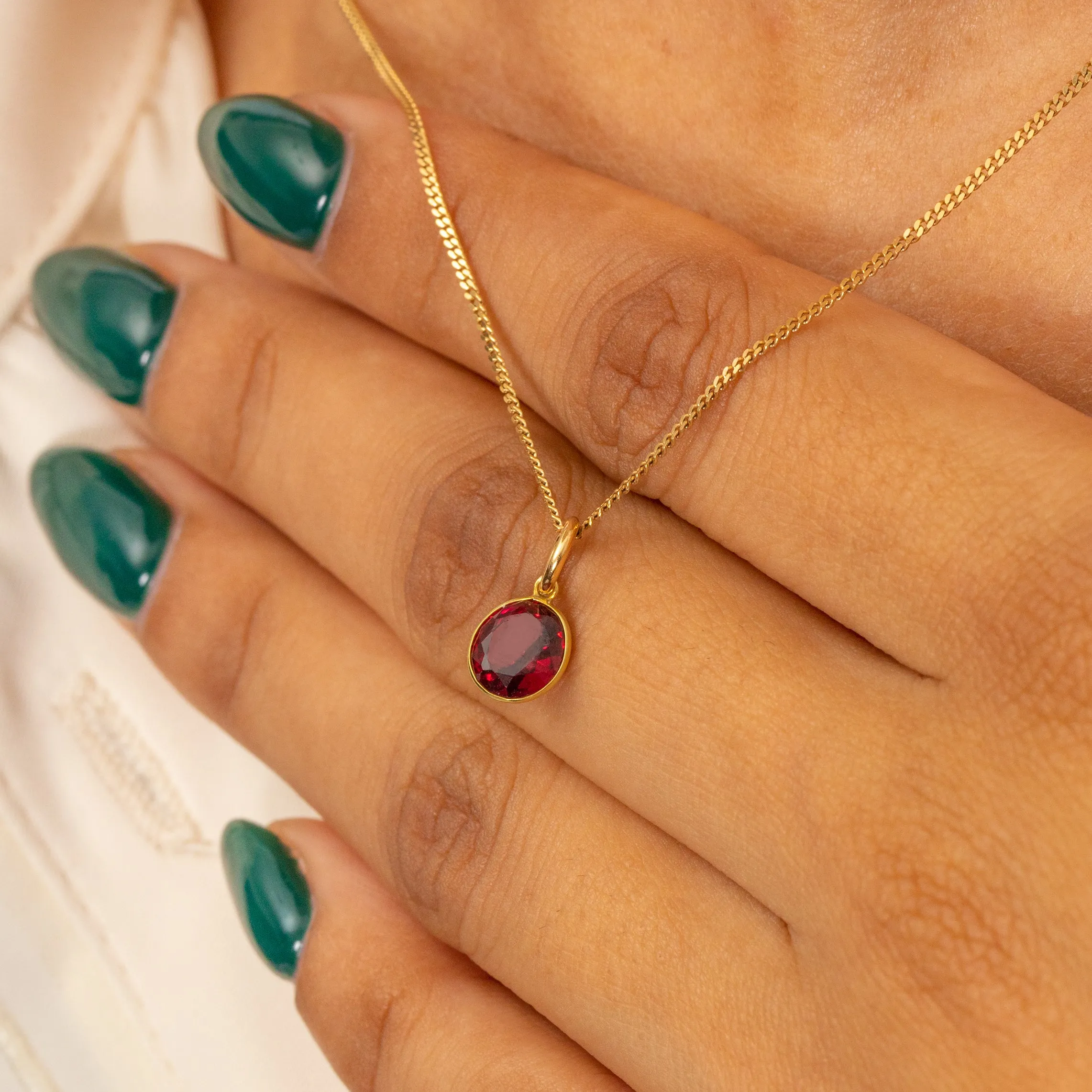 Antique 18ct Gold Bezel-Set Garnet Charm, 1.40ct