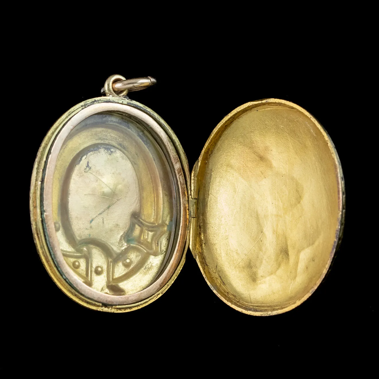 Antique Victorian Belt Buckle Eternity Locket 18ct Gold