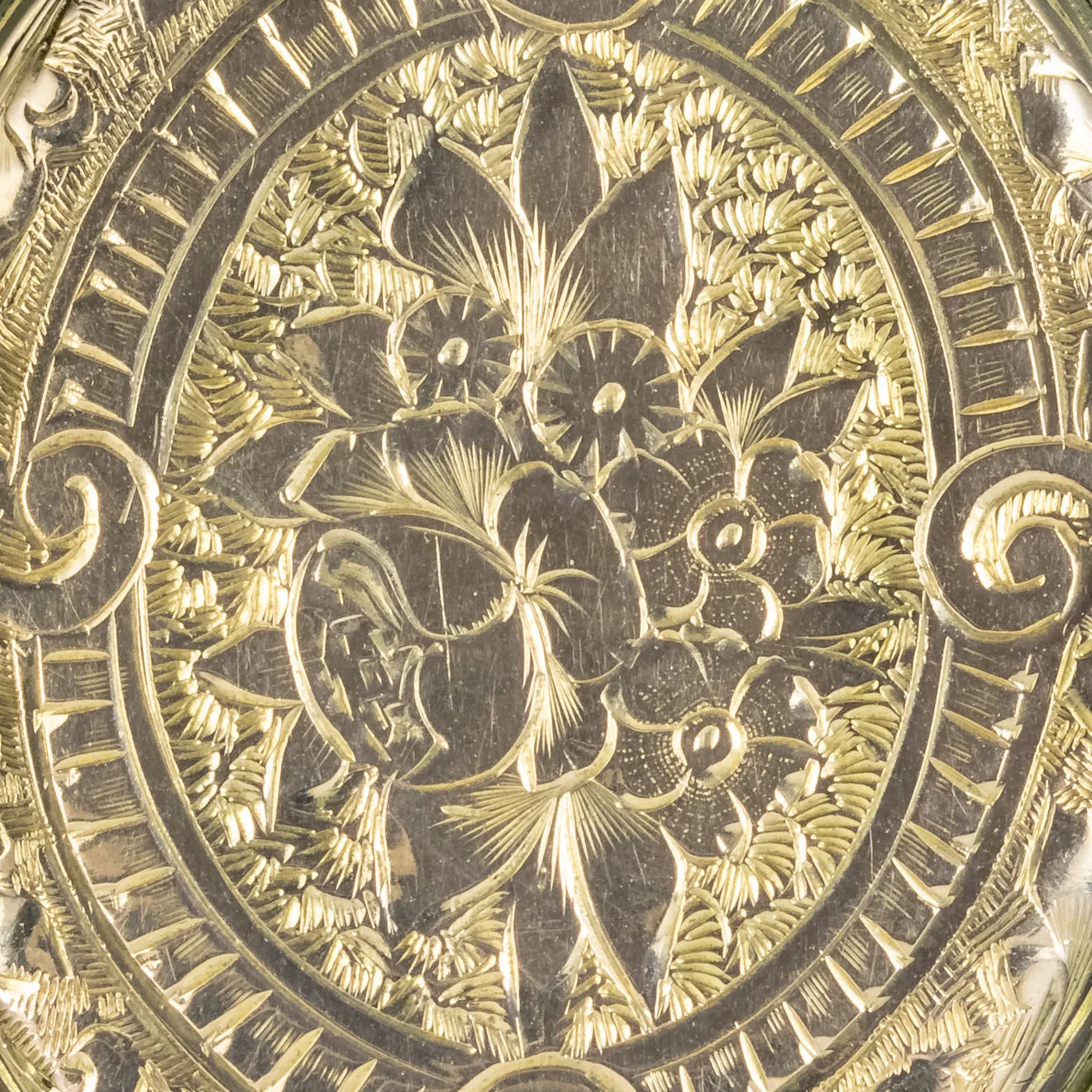 Antique Victorian Floral Locket 9ct Gold Back And Front Circa 1880