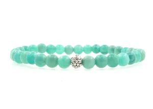 Aqua Quartz 6mm Beaded Bracelet