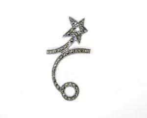 Art Deco Ring Silver Marcasite Shooting Star