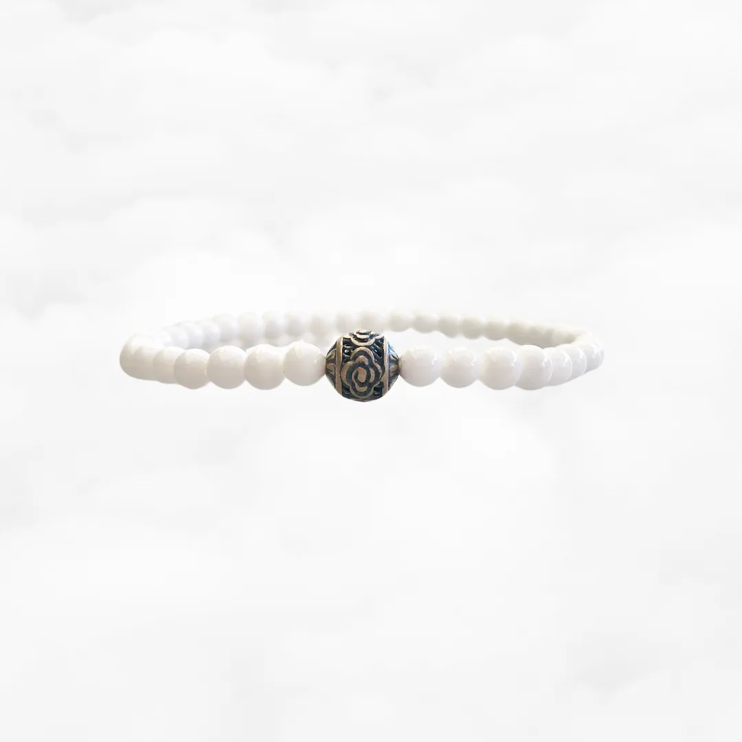 Auspicious Beaded Tridacna Bracelet 4mm