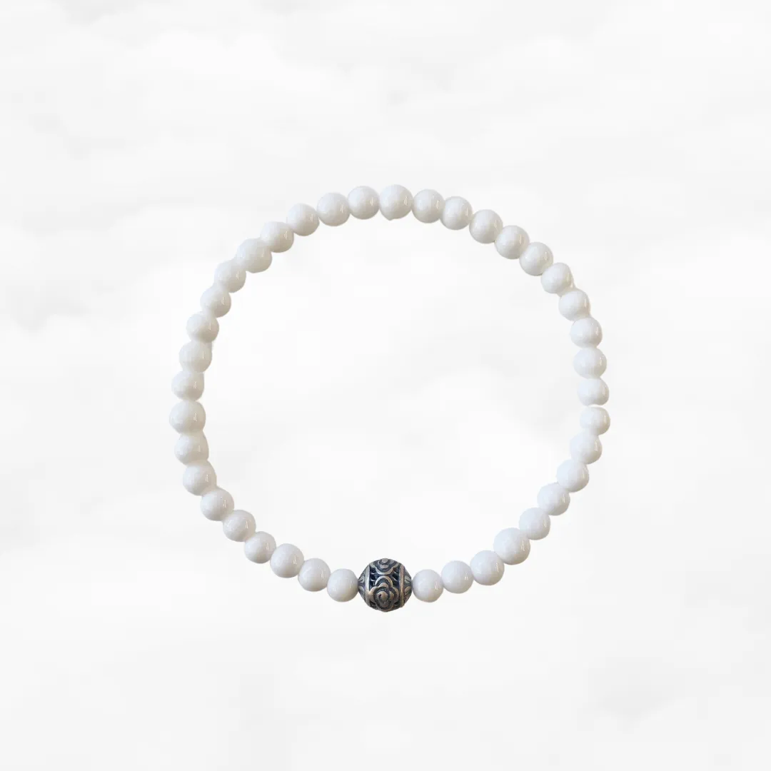 Auspicious Beaded Tridacna Bracelet 4mm
